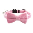 thumbnail image 1 of Cat Soft Velvet With Bow Tie Bell Breakaway Boy Girl Basic Pure Colors Male Female, 1 of 9