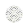 thumbnail image 3 of Unique Loom Matrix Trellis Collection Area Rug - Motif (3' 3" Round White/Gray), 3 of 7