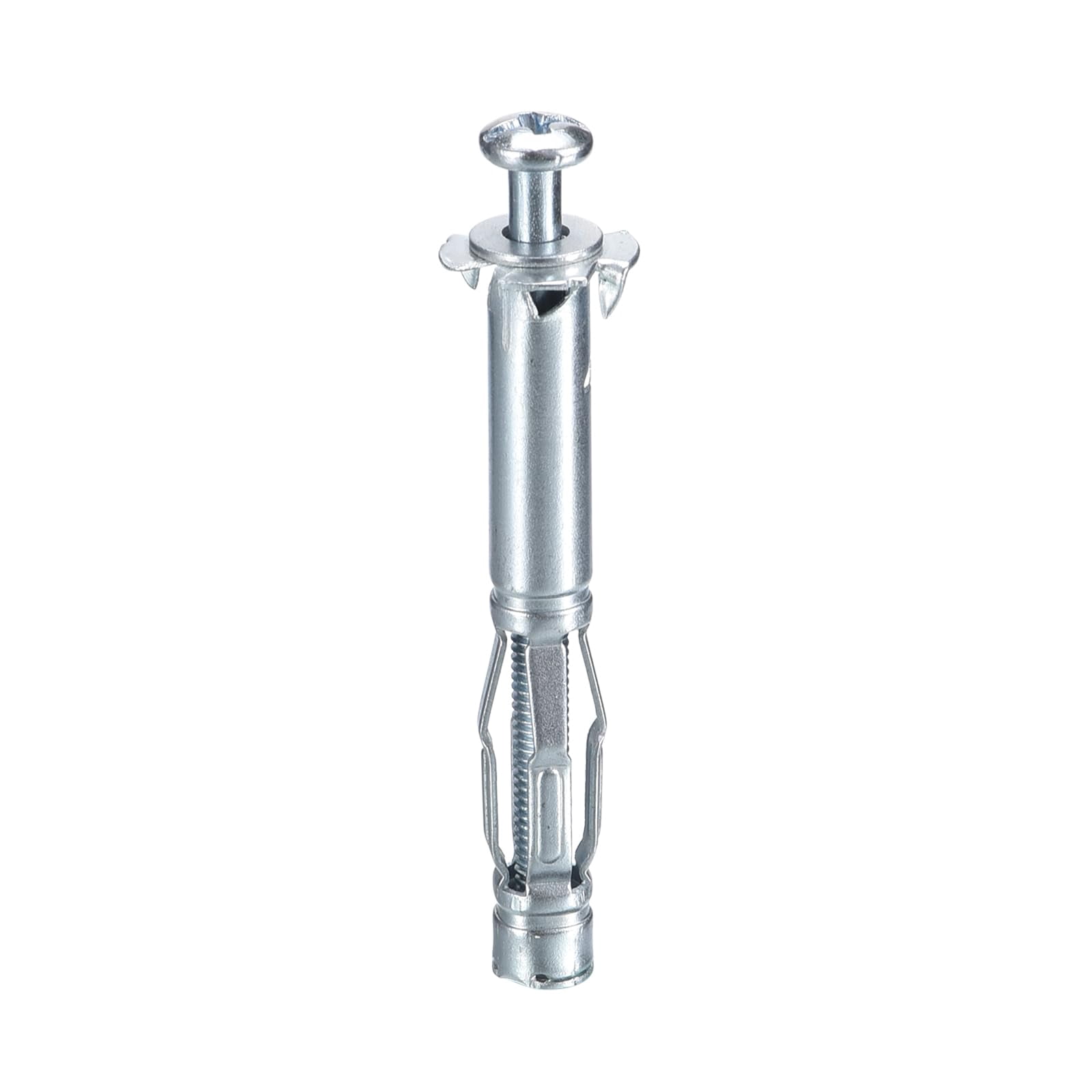 M4x52mm Hollow Wall Anchors - 5 Pack - Good for Hollow Wall Plaster Walls - Carbon Steel Hollow Drywall Anchors Screws, Silver