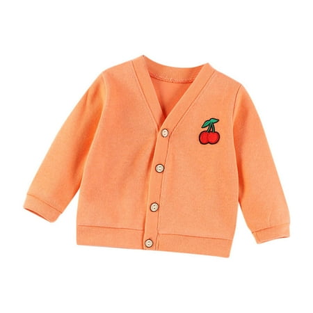 

Dadaria Baby Boys Girls Clothes Newborn Winter Outfits 1-6Years Toddlers Grils Cute Ear Buttons Solid Thick Knit Cardigan Warm Jacket Orange 5-6Years Toddler