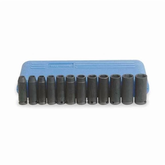 Westward Impact Socket Set, 3/8" Dr, 12 pc 4YP61