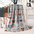 thumbnail image 2 of Cute Pitbull Terriers Dog and Flower Blanket,Comfortable Soft Flannel Throw Blanket,All Season,Warm Lightweight Blankets for Sofa Bed Couch Living Room Chair,60"x80"(150x200cm), 2 of 4