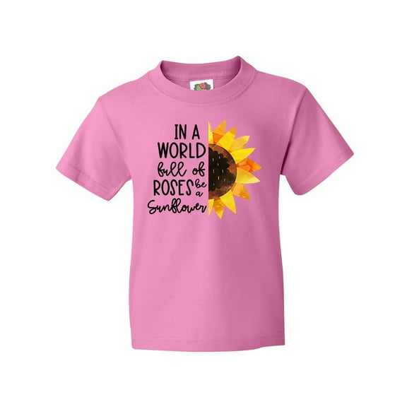 Inktastic Summer In a World Full of Roses Be a Sunflower Youth T-Shirt