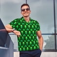 thumbnail image 4 of Fotbe leaves and glasses of beer for St. Patrick's Day Camiseta Polo de Golf para Hombre con Estampado – Camisa Deportiva Transpirable con Cuello Abotonado-Large, 4 of 6