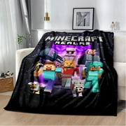 Soft and Warm M-Minecraft Blanket Featuring My World Sandbox Game Characters 3D Print Fleece Throw Blanket