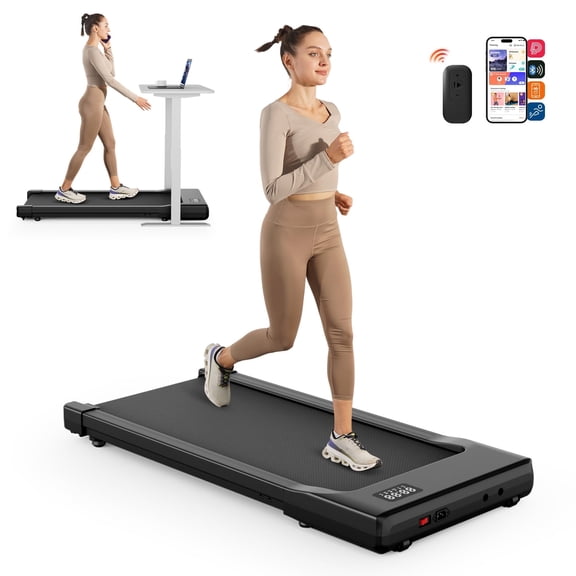 SSPHPPLIE Walking Pad, 15.75"*34.84" Walking Area, Under Desk Treadmill with Remote Control, Walking and Jogging for Home/Office(Black)