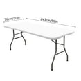thumbnail image 3 of Stretch Elastic Tablecloth, Rectangular Spandex Table Cover for Outdoor Picnic Patio, Windproof Washable Fabric for 8ft Table(White), 3 of 4