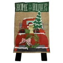Home for the Holidays Christmas Decorative Garden Burlap Flag 18 x 12.5 Inch