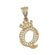 thumbnail image 2 of Cadena y dije de brillos con corona de oro laminado letra Q, 2 of 5