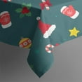 thumbnail image 5 of Christmas Square Tablecloth 52x52 Inch – Waterproof Polyester Printed Table Cover, Wrinkle Resistant & Washable for Kitchen Dining Picnic Party Decor, Single-v4-15, White, 5 of 6