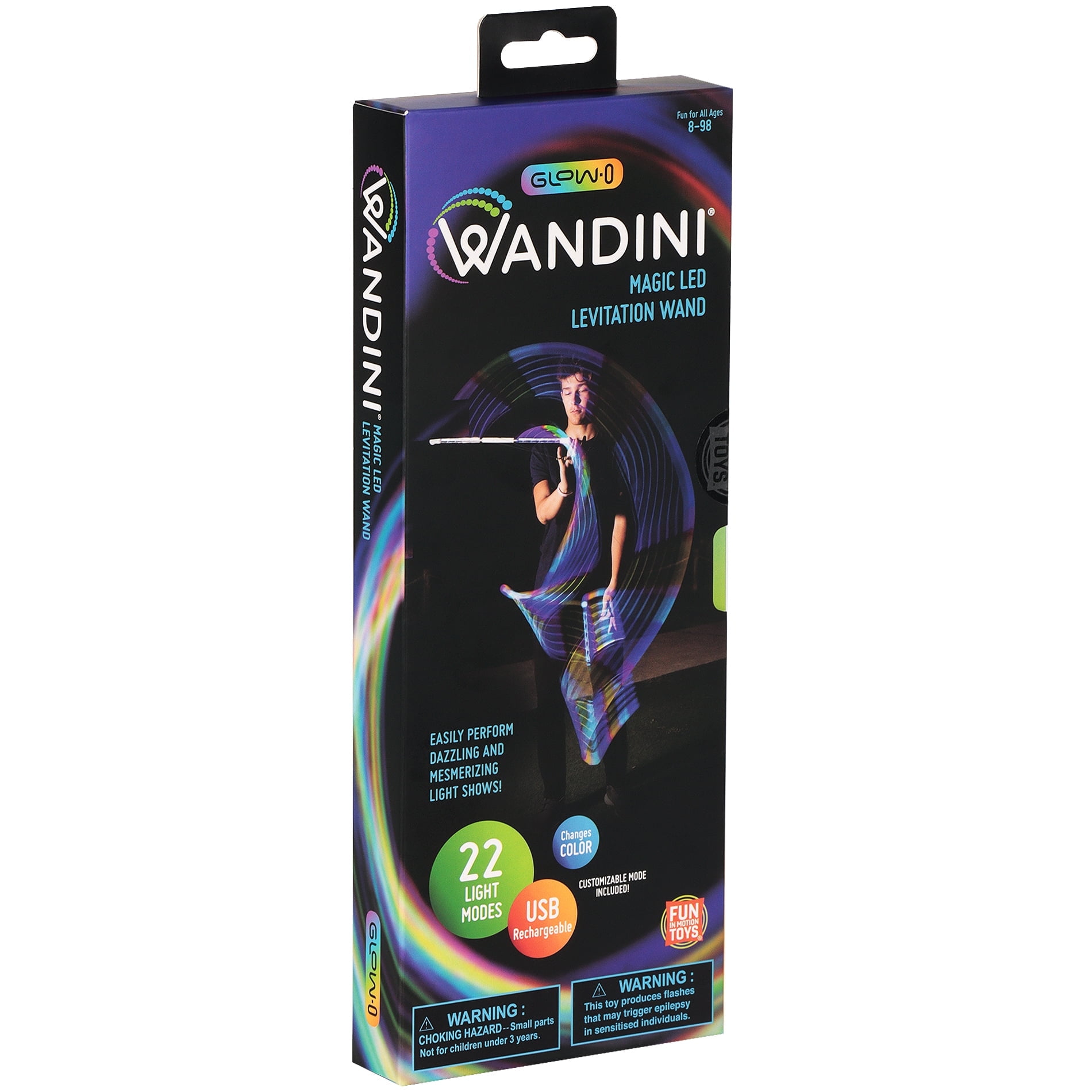 Varita Mágica LED Wandini Glow.0 – Plegable, Recargable Por USB, Con 22 Modos De Luz Y Color, Perfecta Para Magia Y Espectáculos