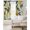 thumbnail image 2 of Yellow Lemon Blackout Curtains, Light Blocking Print Window Curtains, Country Fruit Floral Watercolor Green White Thermal Insulated Window Drapes for Living Room 2 Panels, 55"W x 39"L, 2 of 9