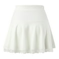 thumbnail image 3 of Youmylove Women Lace Patchwork High Waist Slim Pleated Skirt Casual Versatile Beach Trendy, 3 of 4