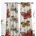 thumbnail image 2 of Floral Curtains Blackout Butterfly Printed Vintage Window Panels Room Darkening Beautiful Curtain Drapes with Grommet Thermal Insulated for Living Room Bedroom 42"W x 96"L (Pack of 2), 2 of 6