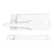 BIMZUC Sash Lock Square Zinc Alloy White Rustproof Multifunctional Sturdy Window Lock For Home Office Sliding Windows With Flat Seat And Hardware Screws Included (2.75 Inches / 7.00 cm)