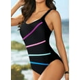 thumbnail image 6 of SHEWIN One Piece Bathing Suits for Women Strap V Neck Athletic Swimsuit Sports Training Swimwear for Summer Multicolor M, 6 of 7