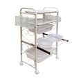 thumbnail image 4 of FixtureDisplays Chariot de Beauté Roulant avec Accessoires de Rangement Supplémentaires et 4 Roulettes, Blanc, 4 of 4
