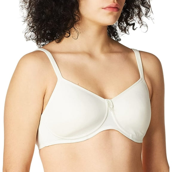 Amoena Womens Lara Seamless Molded-Cup Wire-Free Bra 34 34C Off-white