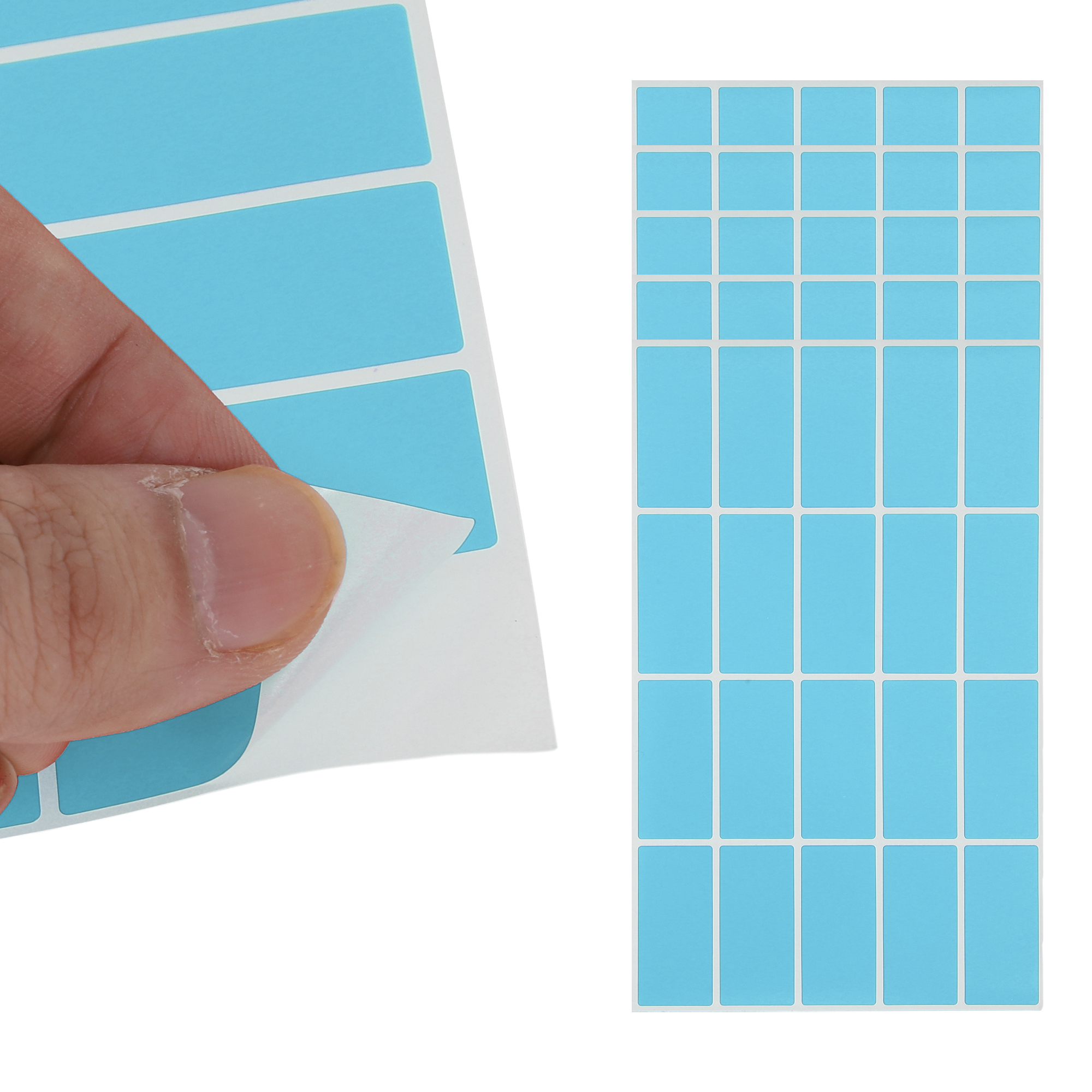Unique Bargains Handwritable Rectangle Gift Stickers 1.57"x0.75" 20 Pcs Light Blue