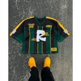 thumbnail image 2 of Camiseta de pareja holgada y versátil con cuello en V, manga corta, estampado de rayas, estilo béisbol retro de verano, estilo Y2K, estilo Harajuku y hip-hop, 2 of 5