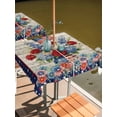 thumbnail image 2 of Outdoor Tablecloth with Umbrella Hole for Patio/Picnic/Party/Camping, 4th of July Floral Waterproof Table Cloth Square Cover Washable, USA Star Vintage Roses American Star Patriotic (60"x 60"), 2 of 8