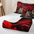 thumbnail image 4 of Erosebridal Lion Leopard Twin Quilt Set,Red Rose Bloom Twin Coverlet Set For Boys,2 Pieces, 4 of 7