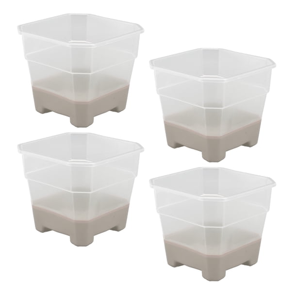 20 Macetas Reutilizables Para Semillas De Plantas De Flores, Macetas Cuadradas Transparentes De Plástico De Silicona Para Observar El Crecimiento, Fondo Estable, Uso