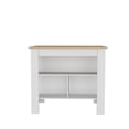 thumbnail image 5 of Cortes Kitchen Island 2-Tier Shelf 40" Width and large Work Top White - Light Pine, 5 of 6