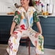 thumbnail image 5 of Conjunto de 2 piezas de camisa de manga larga para mujer, traje elegante con solapa, blusa de un solo pecho, Pantalones estampados, trajes de vacaciones, 5 of 5