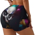 thumbnail image 1 of Fotbe Modern Abstract Colorful Skull C Shorts Sin Costuras – Shorts Deportivos de Cintura Alta para Mujer, Elásticos para Gimnasio, Yoga, Running o Ciclismo-Medium, 1 of 8