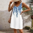 thumbnail image 2 of JULMCOMO Womens Cute Summer Dresses Vacation Beach Swimsuit Cover Up Sleeveless Casual Dresses Plus Size Loose Tank Tshirt Dress Blue 3XL, 2 of 6