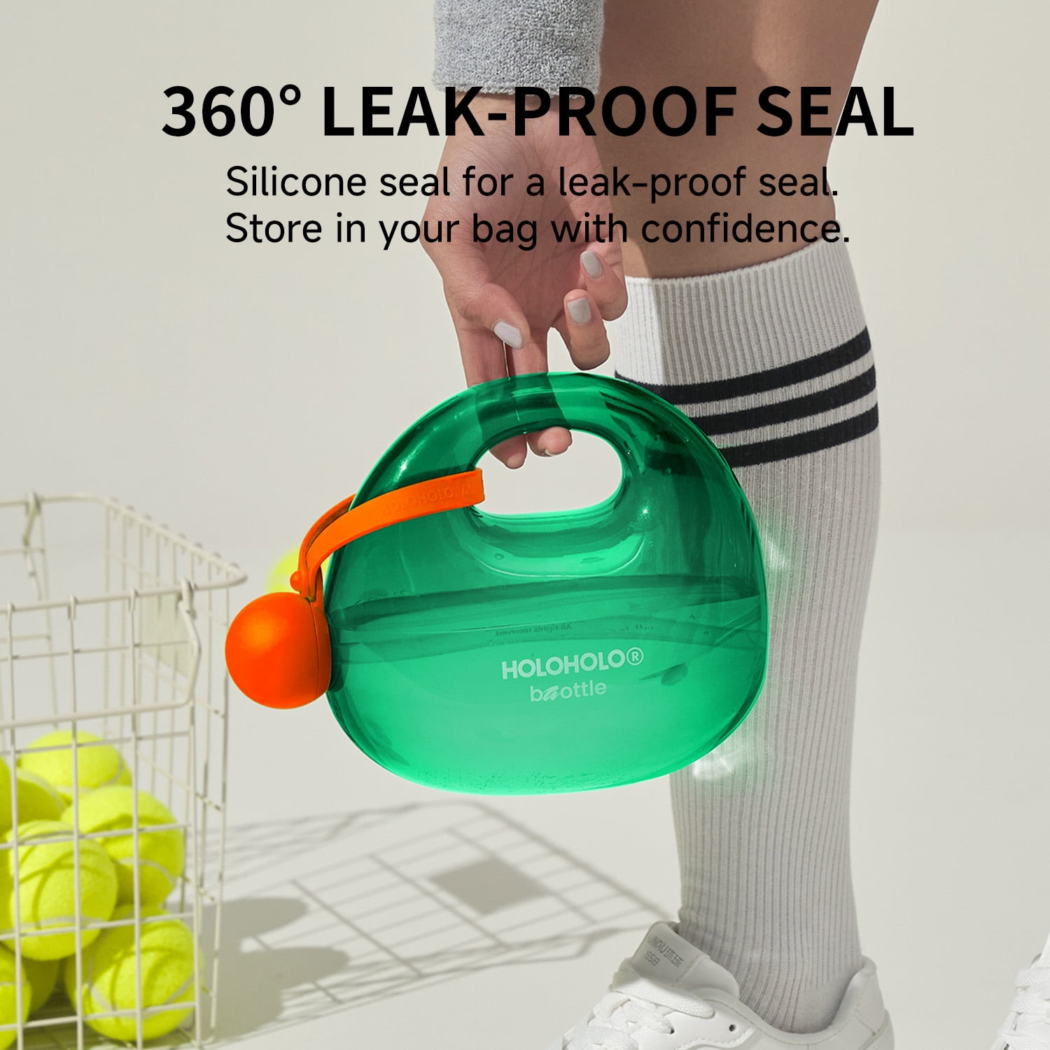 HOLOHOLO 41oz Leak-Proof Water Bottle with Straw & Carrying Strap Ideal for Sports Travel Aurora Green
