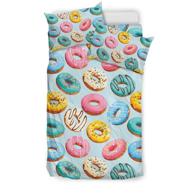 Juego de cama con estampado de donuts Dn05
