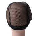 thumbnail image 2 of 2PCS Capuchons de Perruque Extensible avec Fermeture Fin Noir Filet Liner Tissage Casquette une Taille pour les Hommes Femmes, 2 of 5