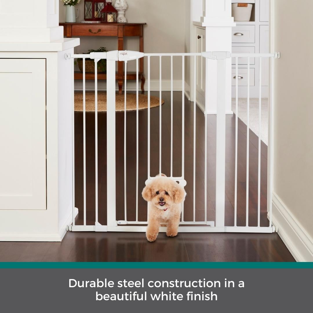 North States MyPet Extra Tall and Wide Metal Walk Thru EasyPass Pet Gate, Expands to 52" Wide