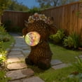 thumbnail image 4 of Solar Cow Garden Statue with Colorful Lights Waterproof Outdoor Decor for Patio Lawn Pond, Weatherproof Resin, Auto Dusk-to-Dawn Lighting Brown, 4 of 9