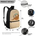 thumbnail image 4 of KUIFORTI Sloth Rainbow Pencil Case Satchel School Bag Large Capacity Lunch Case Tote Bag Backpack Pouch with Zipper Pocket, 4 of 7