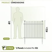 41in H x 44in W (2 Panels) No Dig Zippity Burbank Fence Panel Kit, No Dig Fence Panels, White Vinyl Fences for Yard, Temporary Fence for Backyard, White Picket Fence Garden Border, DIY Fence ZP19057