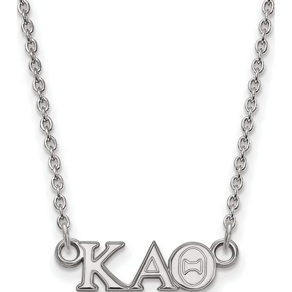 Sterling Silver Rh-Plated Logoart Kappa Alpha Theta Xs Pend With Necklace (18 X 15) Made In United States ss006kat-18