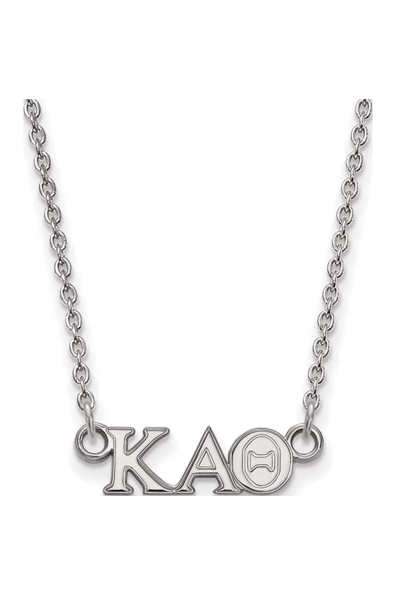 Sterling Silver Rh-Plated Logoart Kappa Alpha Theta Xs Pend With Necklace (18 X 15) Made In United States ss006kat-18
