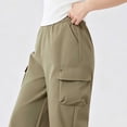 thumbnail image 5 of CQONEPT Girls Cargo Pants Straight Leg Joggers Sweatpants Casual Comfy Outdoor Sports Trousers with Multi Pockets Army Green 5-6Years, 5 of 7