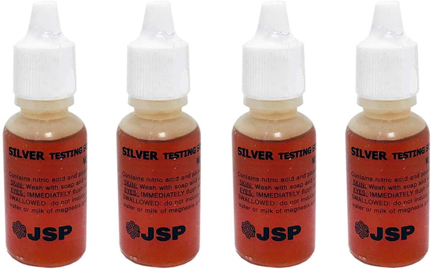 4 Bottles Silver Test Acid Testing Sterling Jewelry Solution Liquid Metal Tester