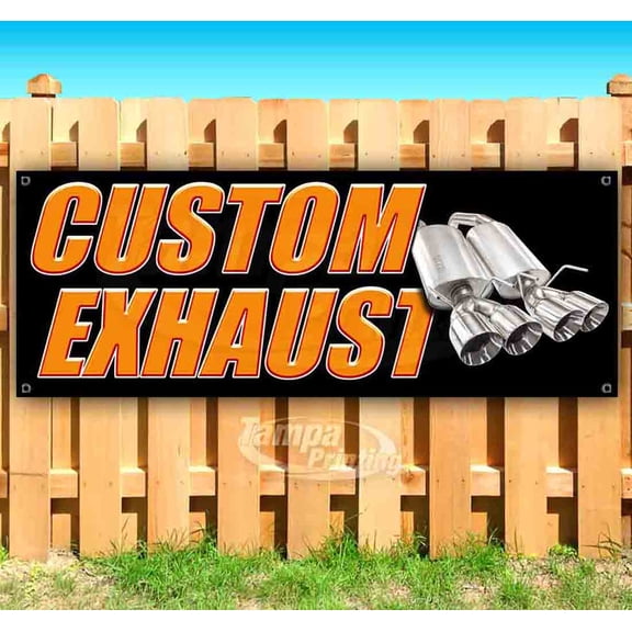 Custom Exhaust 13 oz Vinyl Banner With Metal Grommets