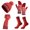 Red, variant on 4 Piece Winter Set for Women Knitted Beanie Hat Scarf Touchscreen Gloves Warm Socks Earmuff Fleece Lined Thick Cold Weather Accessory Set Holiday Gift for Her, Wine,One Size