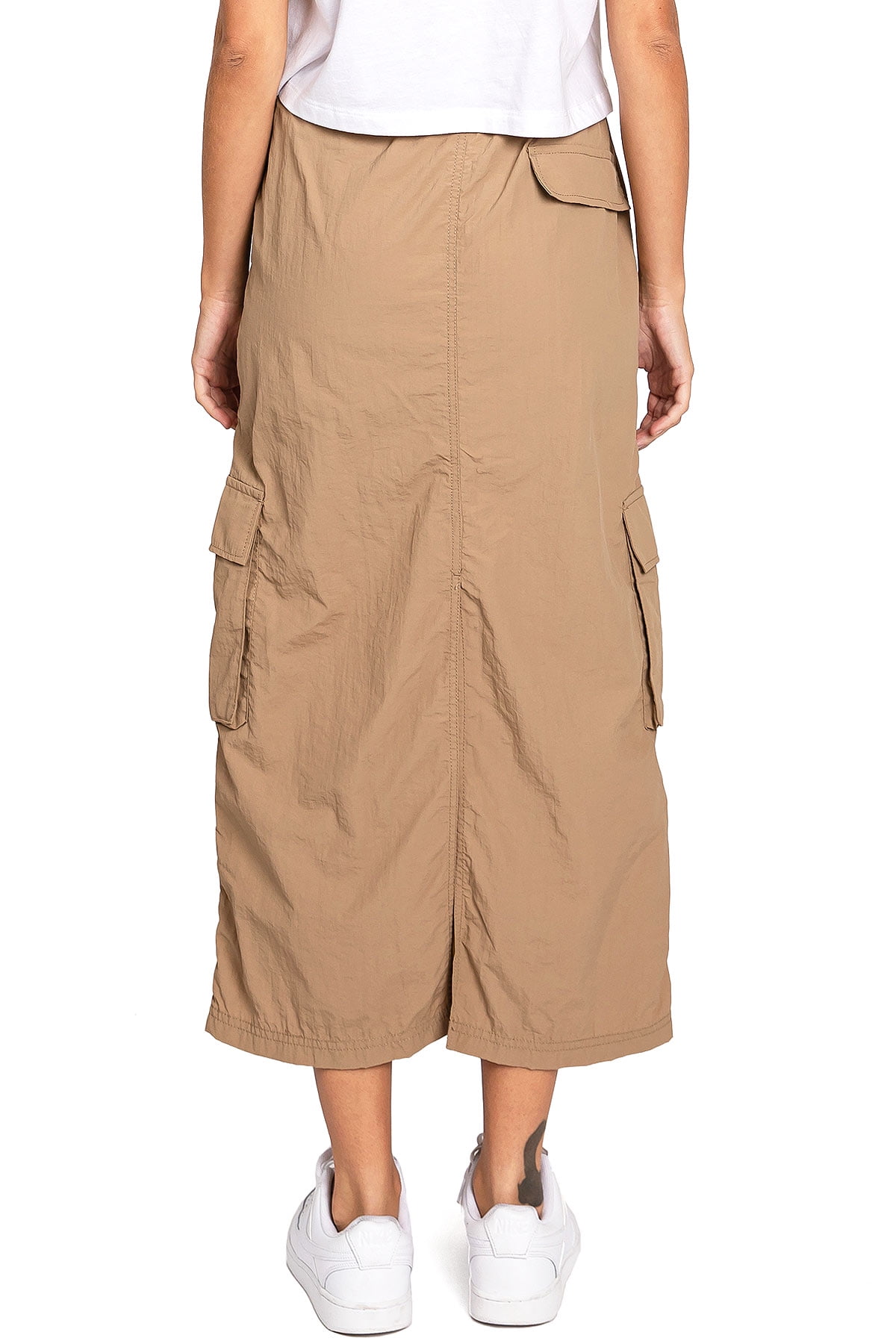 Love Tree Women's Juniors Light Nylon Parachute Skater Cargo Skirt