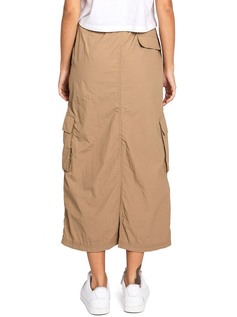 Love Tree Women's Juniors Light Nylon Parachute Skater Cargo Skirt