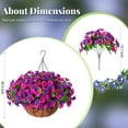 thumbnail image 4 of Artificial Hanging Flowers in 12 inch Basket,Morning Glories Fake Plants Patio Garden Porch Deck Decor, 4 of 7