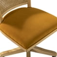 thumbnail image 3 of Swivel Office Chair Rattan Back, Computer Task Chair Adult Living Room Office Room Yellow, 3 of 10