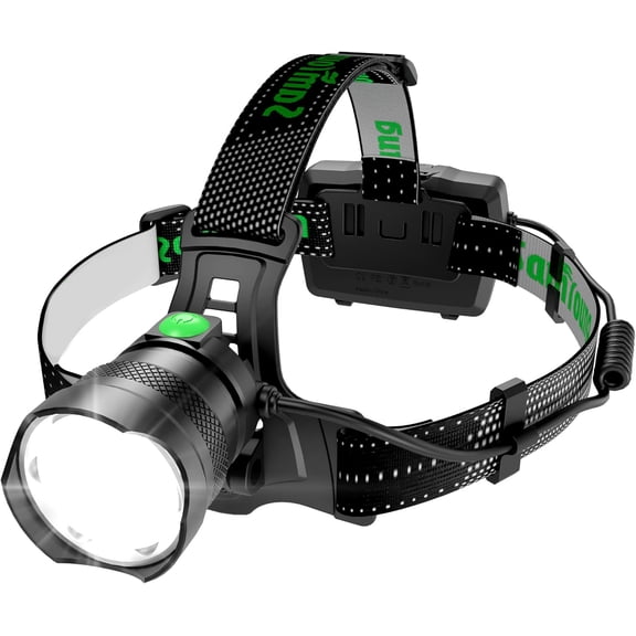 High Lumens Headlamp Induction Function, 7 Modes Long Lasting Battery Life Head Lamp, IP67 Waterproof Zoom LED Headlamp, Adjustable for Outdoor Indoor Camping Running Hunting Car Repair