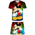 thumbnail image 1 of 2023 conjuntos de Mickey Girls de manga corta con cuello redondo estampado camiseta Tops cintura elástica pantalones cortos disfraces trajes de la serie Disney Suits7T Gao Jinjia LED, 1 of 2